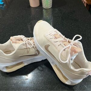 Nike Women's Beige and White Athletic Shoes